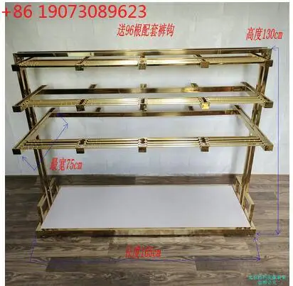 

Напольный тип из нержавеющей стали, двусторонний стол для брюк, витрина для мужского магазина, подвесная стойка