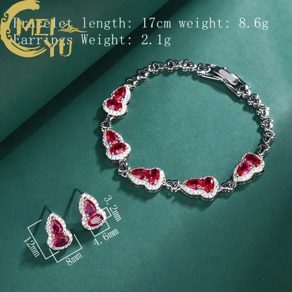 2024 Designer Red Drop Crystal Gourd Earrings Chinese Style Retro Charm Ladies Bracelet Commemorative  Pieces