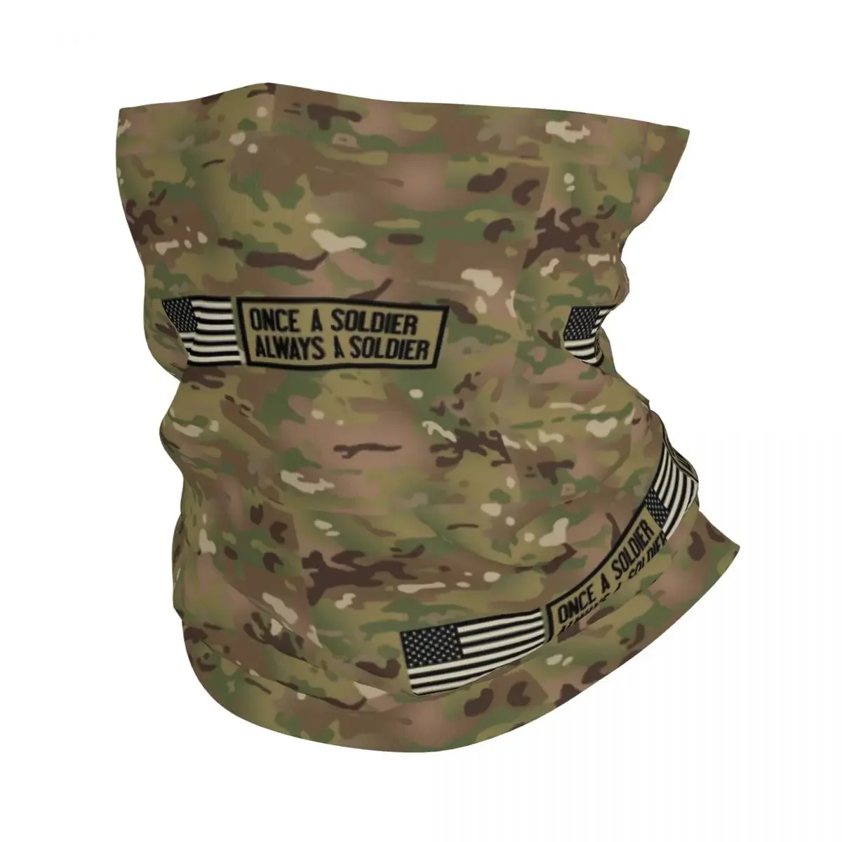 Capa de pescoço camuflada Balaclava para homens e mulheres, máscara Balaclava, cachecol esportivo ciclismo, bandana à prova de vento, uma vez soldado