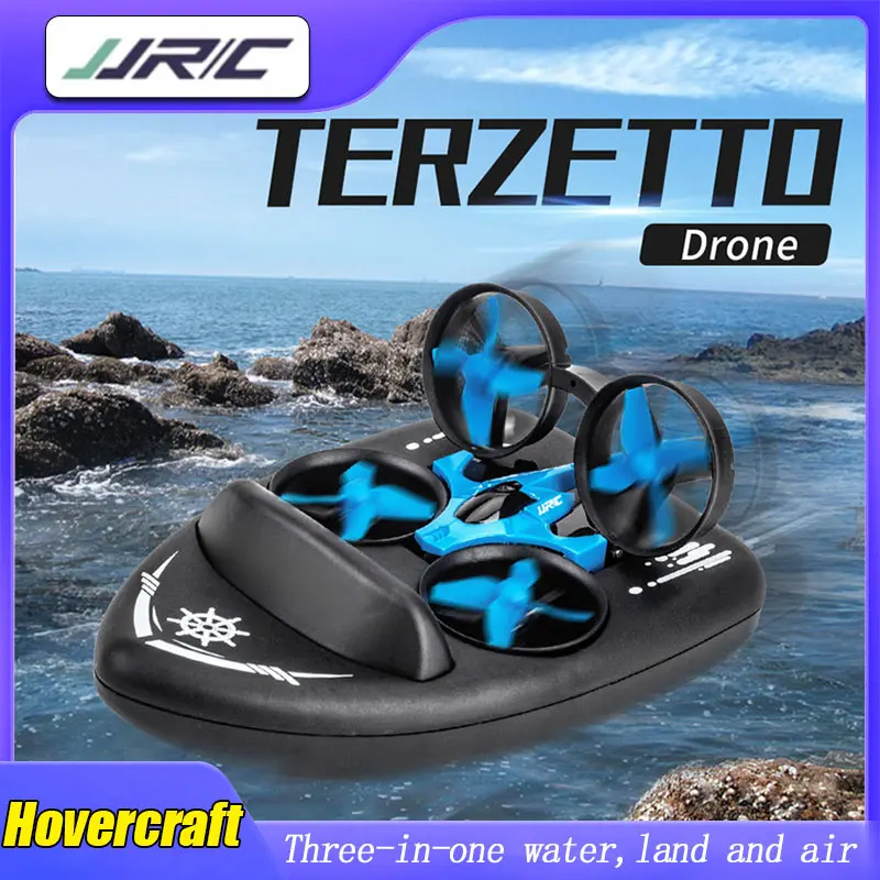 JJRC H36f Hovercraft Mini Drone Helicopter 2.4g 4ch 6-Axis Gyro Speed 3d Flip Headless Mode Rtf Boat Car Water Ground Air 3-Mode