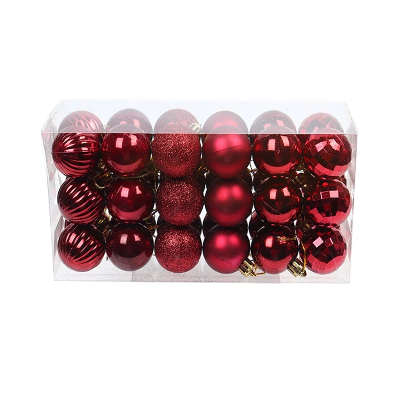X6HD 36 Miếng Giáng Sinh Treo Bóng Vỡ Xmas Trang Trí Cây Nhựa Lấp Lánh Baubles Bộ Lễ Đảng Vật Trang Trí