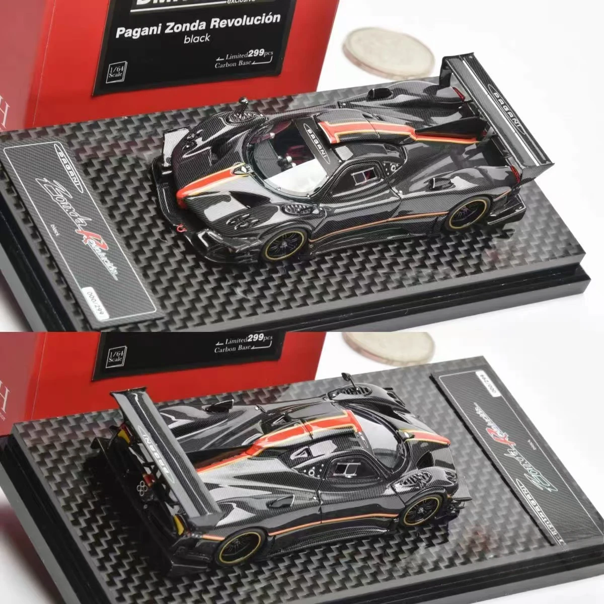 DMH Pagani Zonda Rexclusive 1/64 Full Carbon Zonda New Spot Resin Car Model 2