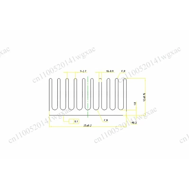 Aluminum Profile Heat Sink 100*25*12mm Cooling Block For Electronic Chip IC Graphics Card LED Radiator