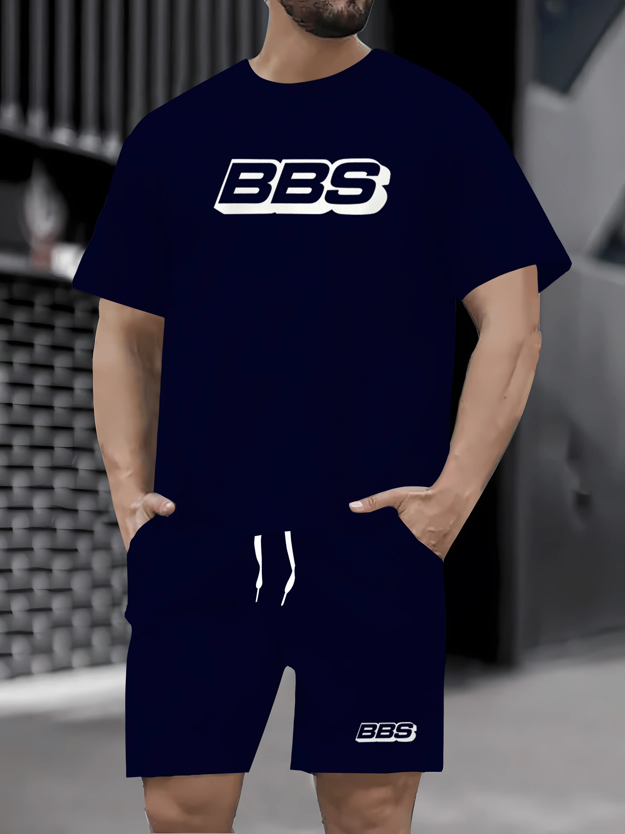 

2025 Summer Vacation Casual Short sleeved T-shirt Outdoor Street Shorts Summer Men's Short sleeved Shorts Set Men's Printed Set