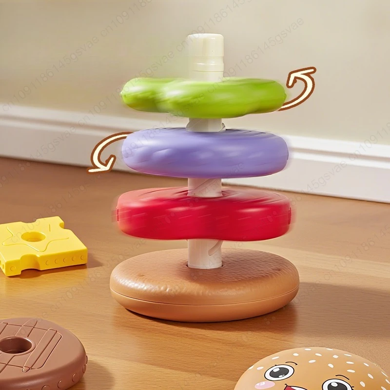 Hamburg Sandwich Stacking Toys for Toddlers and Kids Preschool Educational Toys Fine Motor Skill kitchen Toy