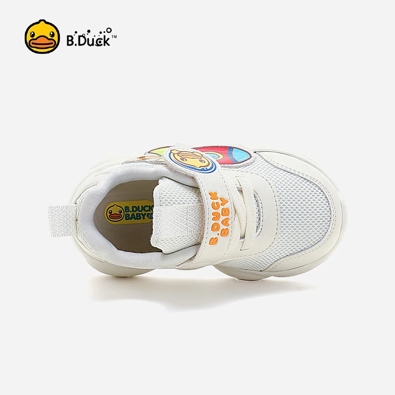 B.Duck Casual Athletic Shoes For Toddlers Boys And Girls, Light & Non-Slip First Walking Shoes With Cartoon Dinosaur Design