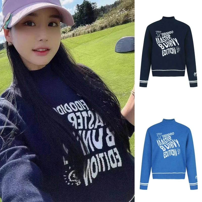 golf wear for women pullover sportswear in autumn and winter ladies knitted sweater long sleeve golf high elastic sportswear