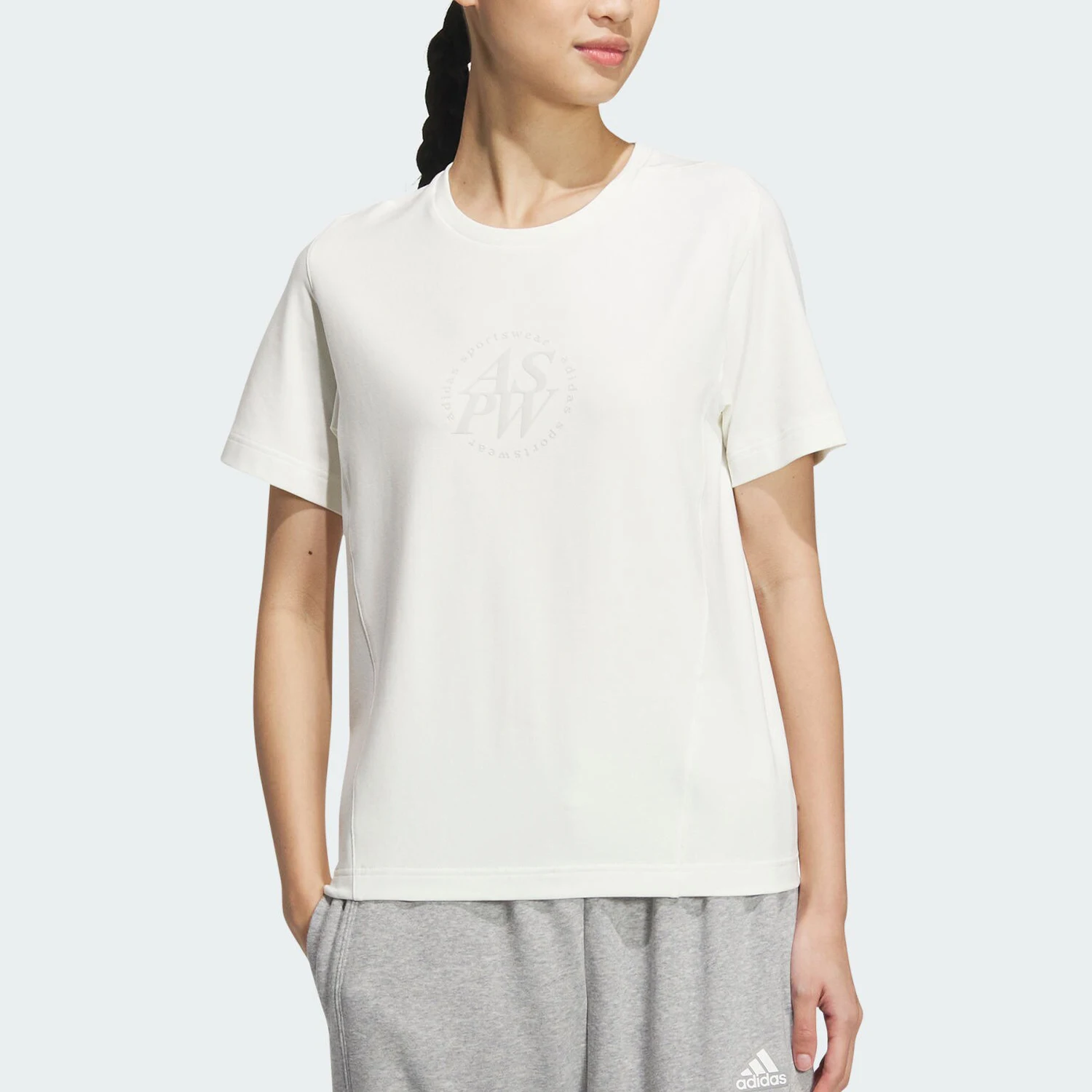 

Adidas genuine LOUNGE SS TEE Women's Sports Casual Short Sleeve JJ3587