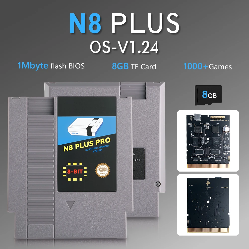 

Новая флеш-карта NES N8 Pro 1000 в 1 Remix, китайская версия, с TF-картой 8 ГБ для 8-битной игровой консоли FC NES US