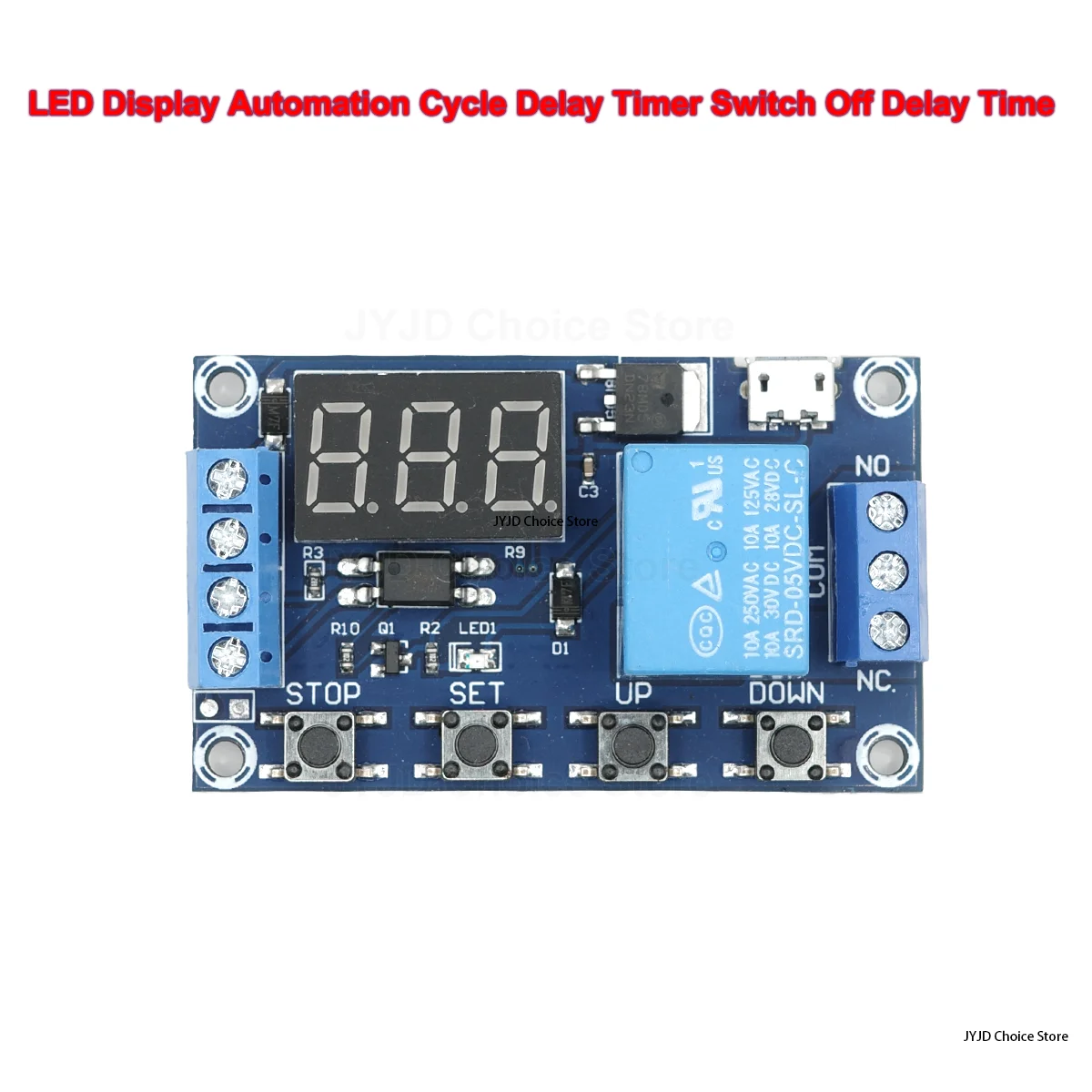 DC 6-30V Relay Module Trip Delay Switch Circuit Timer Adjustable Cycle Control Off Switch Delay Time Relay 6V 9V 12V 24V JYJD