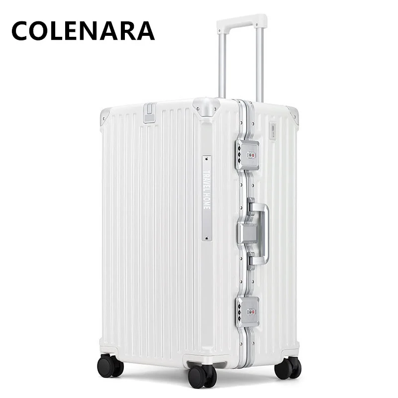 

COLENARA Rolling Suitcase Aluminum Frame Trolley Case 24"26"28"30 Inch Large Capacity Combination Box with Wheels Suitcase