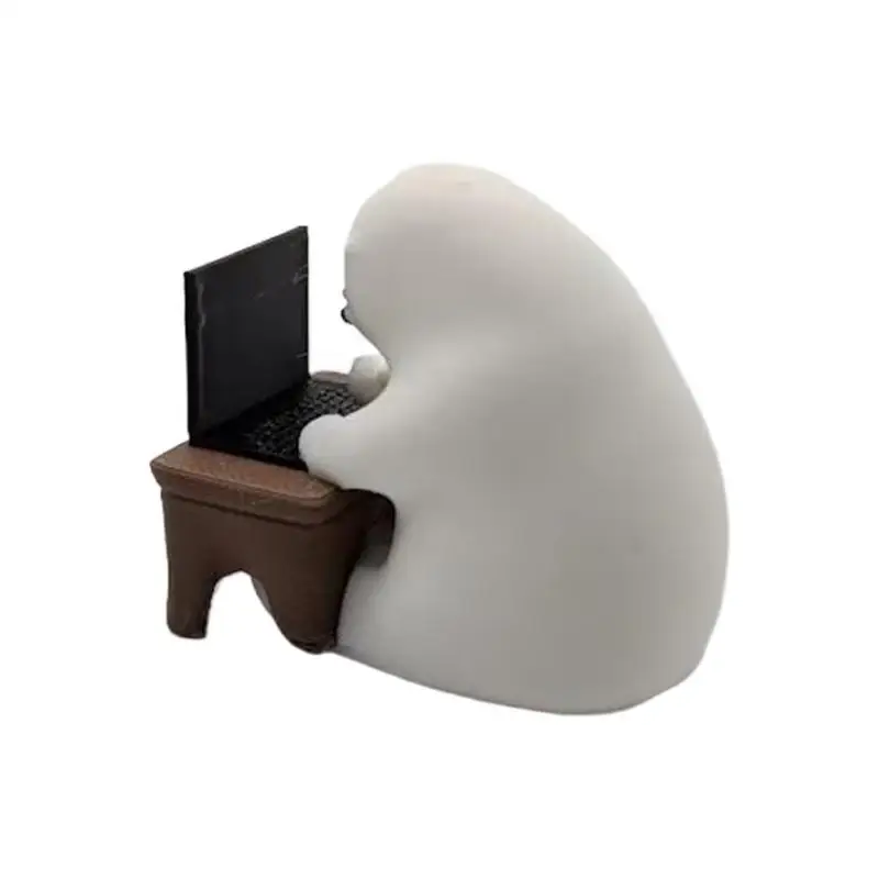 تمثال الدب العامل مصغر المبرمج الحيوان تمثال لطيف الدب الصغير رمز الكتابة الحلي المنزل مكان العمل مكتب الديكور