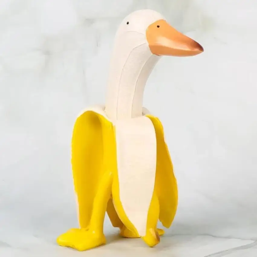 Pato plátano de resina – Escultura divertida para jardín y exterior - imagen 5