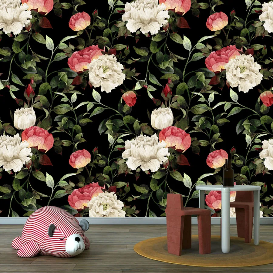 Custom Peel and Stick Wallpapers for Living Room Decoration Wall Papers Home Decor Contact Paper Floral Rose Mural Sofa Covering