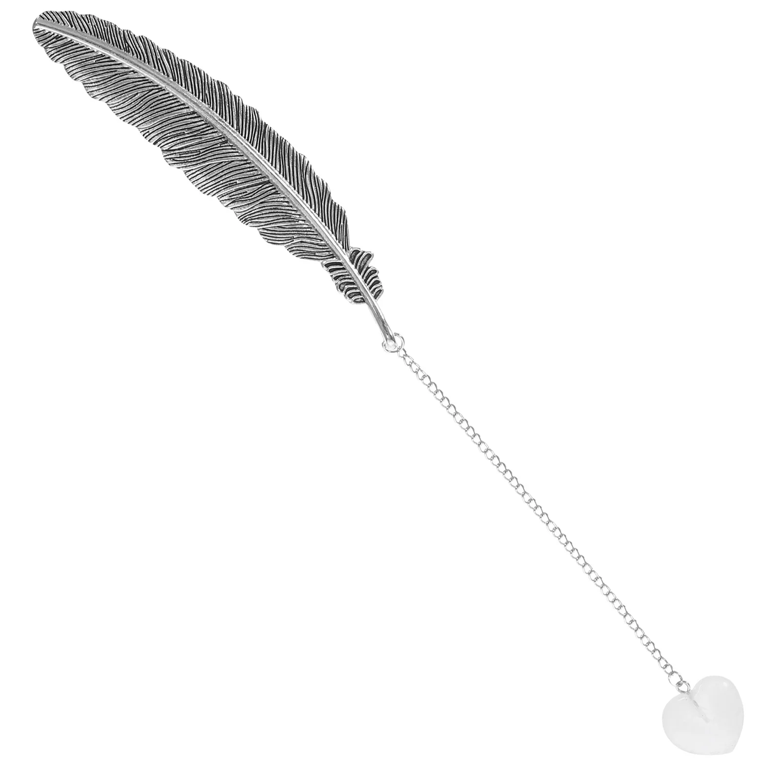 Crystal Pendant Bookmark Metal Plume Retro Style Lightweight Chain Page Holder For Women Teens Vintage Reading Mark Small