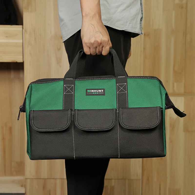 New Square Tool Bag With 30% More Capacity Waterproof Multi Pockets Tool Organizer Tool Pouch For Electrician Tools Bucket