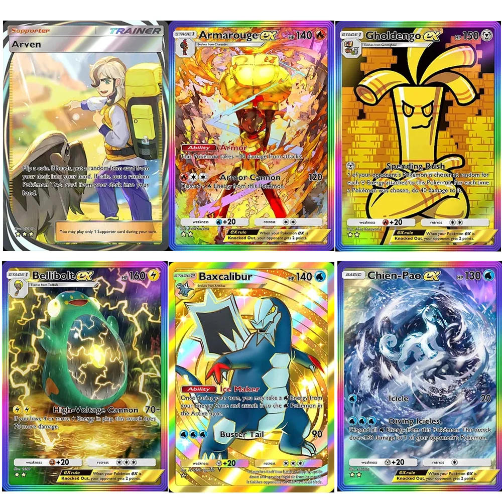 

Карта для карманной игры Pokemon TCG B2a Paldean Wonders: Baxcalibur, Meowscarada, Armarouge, Bellibolt EX, Arven (игровая карта для приложения)