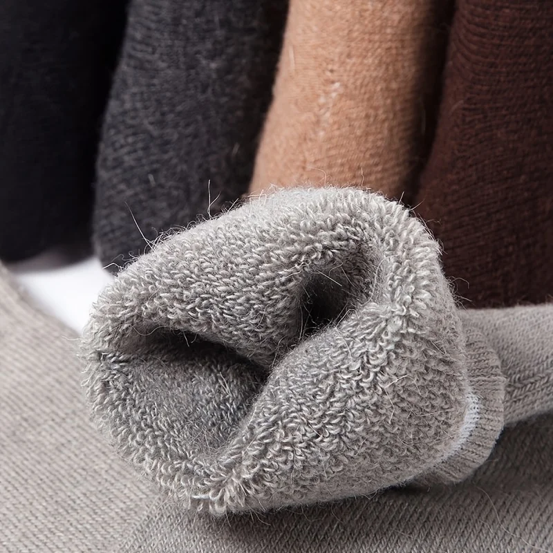 2 Paar neue, dicke, warme Wintersocken für Damen und Herren, einfarbige Hausschuhe, warme Damensocken, bequeme Hausschuhe. – Detail 6