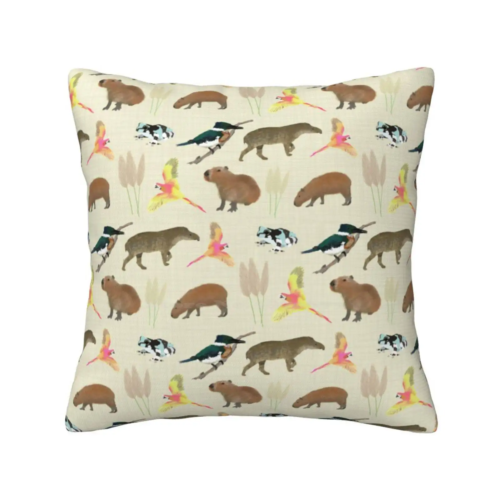 Amazing Animals Of The Pillow Cover Hug Pillowcase Milk Frog Rainforest Amphibian Tapir Mammals Birds Nature