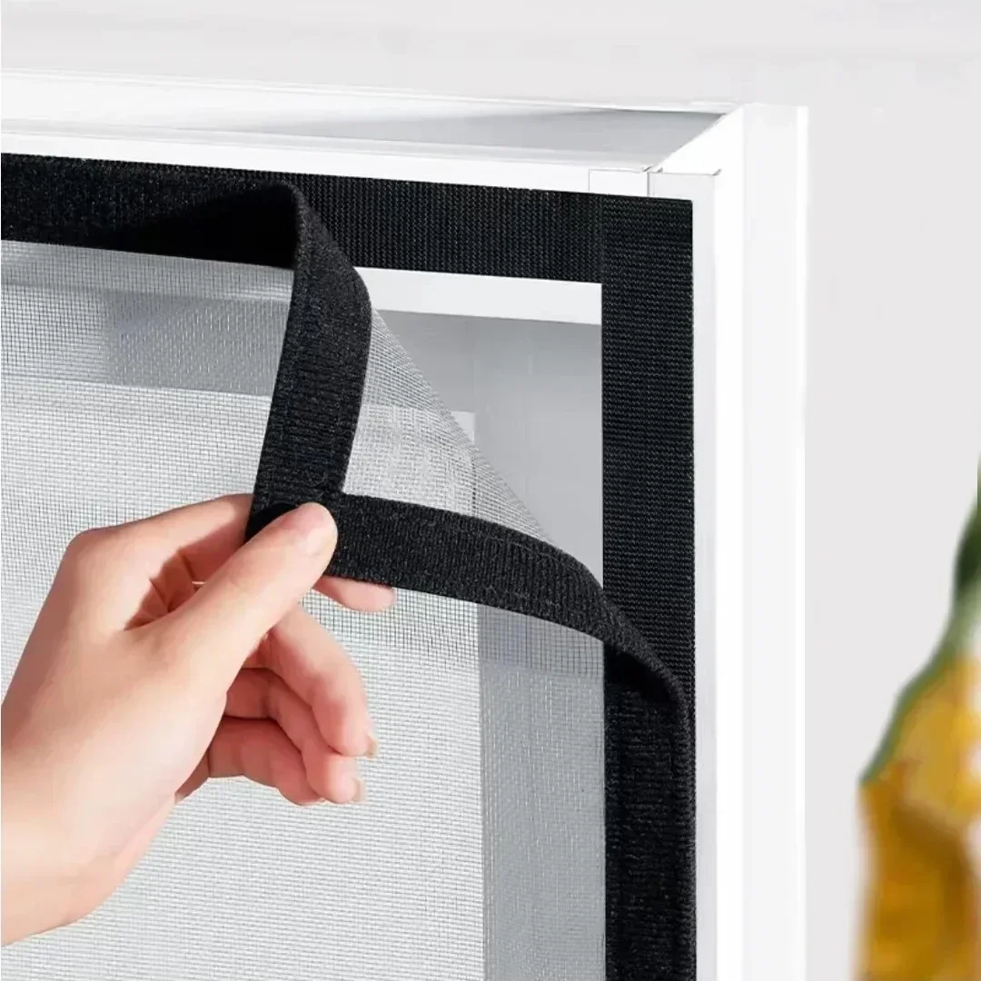 Custom Size Self Adhesive Mosquito Net Window Screen Black Anti Insect Mesh Invisible Fly Bug Protection Curtain for Home