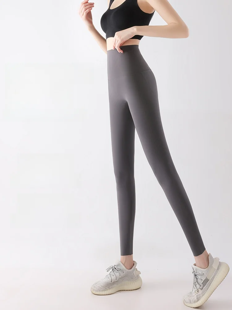 하이웨이스트 피트니스 스킨 팬츠 얇은 버전 여성용 플러스 사이즈 여름 얇은 폴리머 섬유 바지