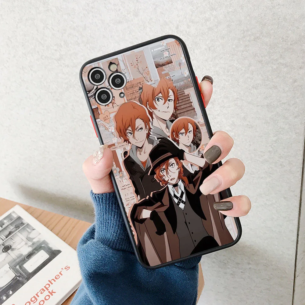 Phone Cases For iPhone 16 15 11 12 13 14 Pro Max X XR 7 8 Plus SE XS Mini Anime Bungou Stray Dogs Skin feel Translucent Cover