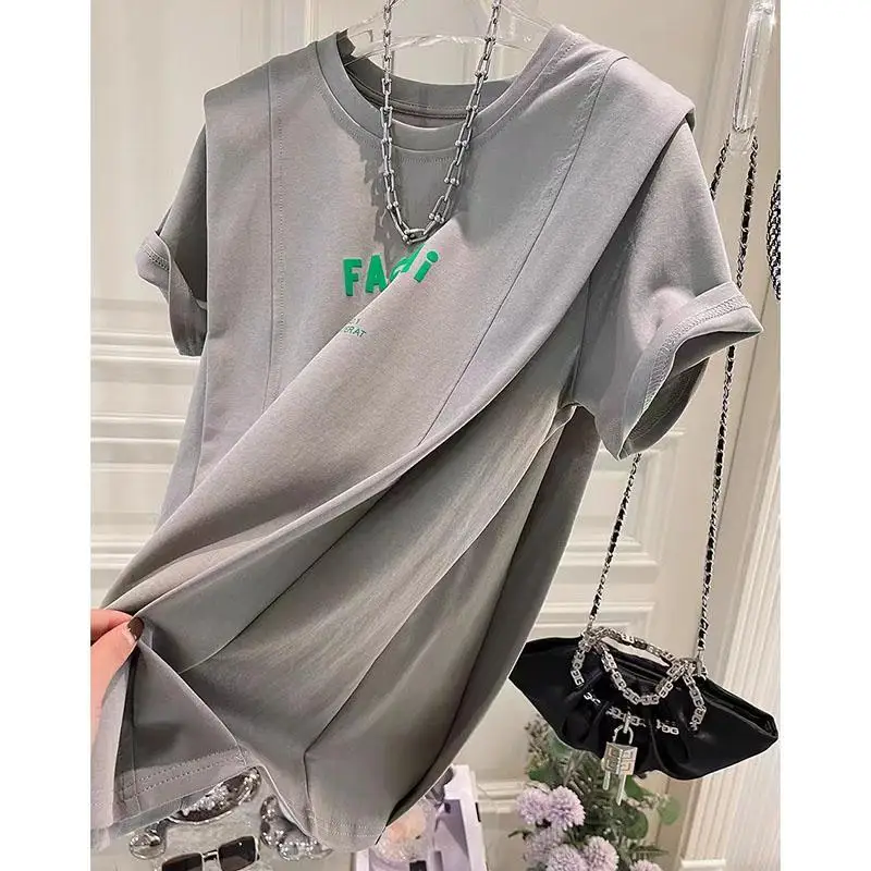 Summer Casual Fashion Printing O-neck Short Sleeve T-Shirt Female All-match Letter Top Tee Women Clothing Simplicity Tee Shirt