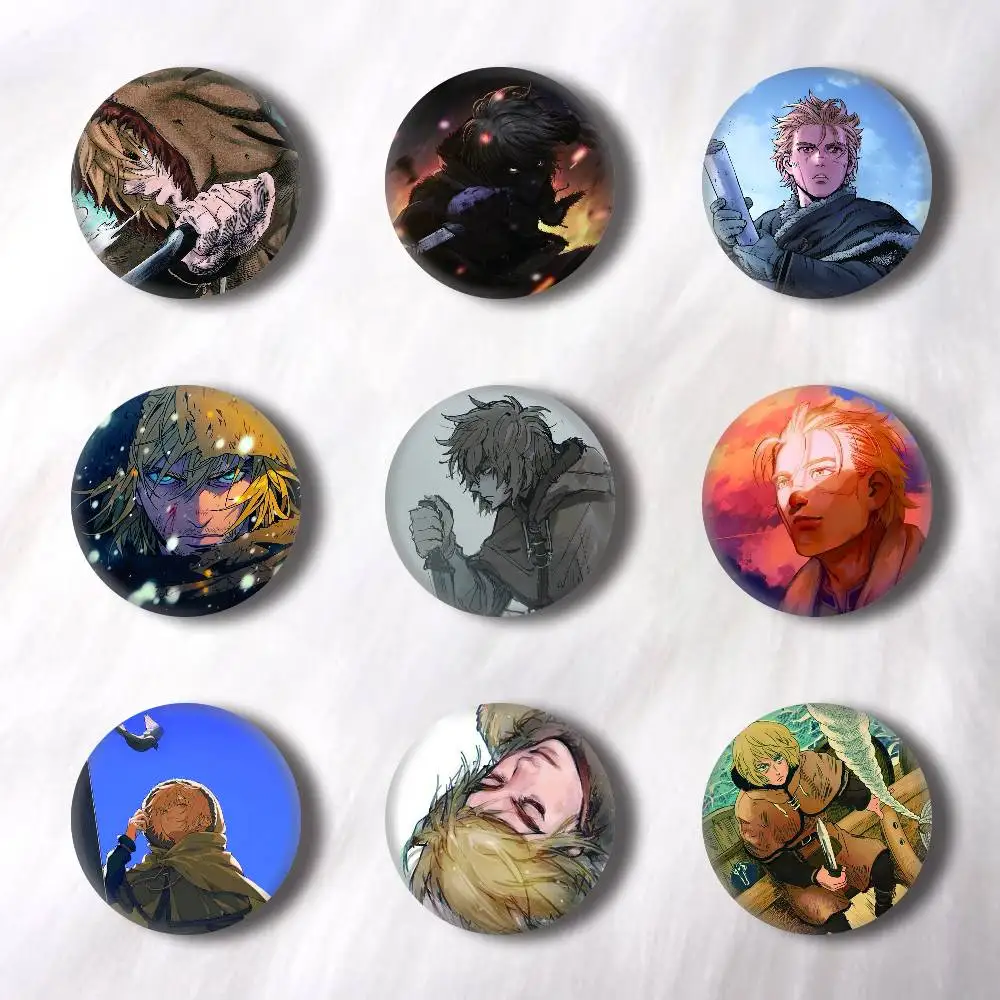 Anime Vinland Saga Creative Round Button Badges Pin Brooch Backpack Jewelry Gift