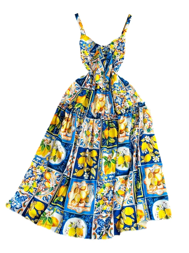 Été Vaion plage imprimé Dr femmes Svel v-ne taille haute a-ligne robe brise douce taille cintrée minceur Dr