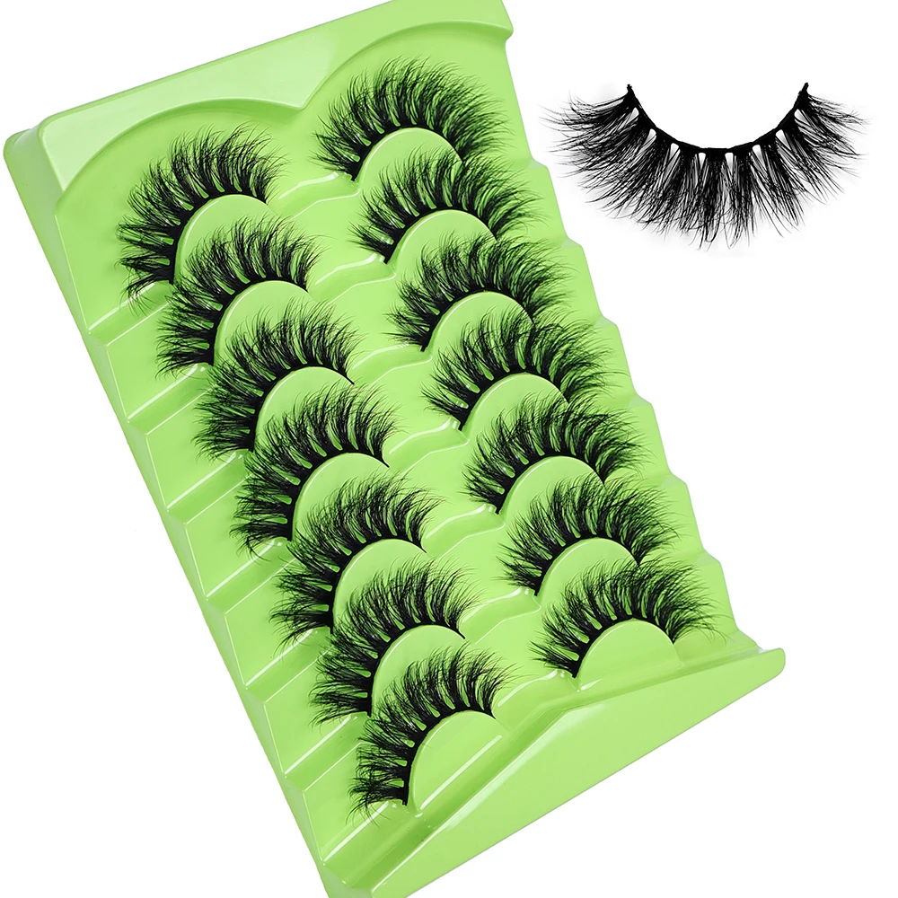 7 Paar Pluizige Wimpers Dikke Wimpers Strips Ronde Lange Dikke Nep Wimpers Russische D Curl Strips Wimpers