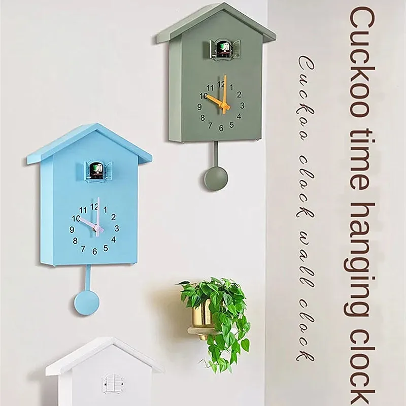 Children's Cuckoo Clock, Bird Out of the Window, Alarm Clock, Bird Moving Hour Clock, Silent Design