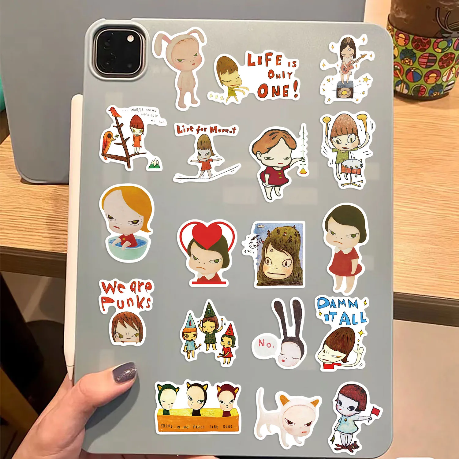 50PCS Cute Cartoon Yoshitomo Nara Stickers Artistic Figure Image DIY Decals For Phone Laptop Luggage DIY Waterproof Stickers