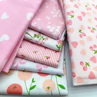 (25cm*20cm)8pcs Pink Floral Cotton Fabric Bundle; PreCut Fabric; Sewing Supplies For Patchwork Sewing And DIY Clothing Crafts 6