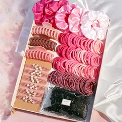 Pink Hair Accessories Set For Women Girls Hair Claw,Hair Ties,Hair Scrunchies Rubber Band For Hair Fashion Hair Accessories