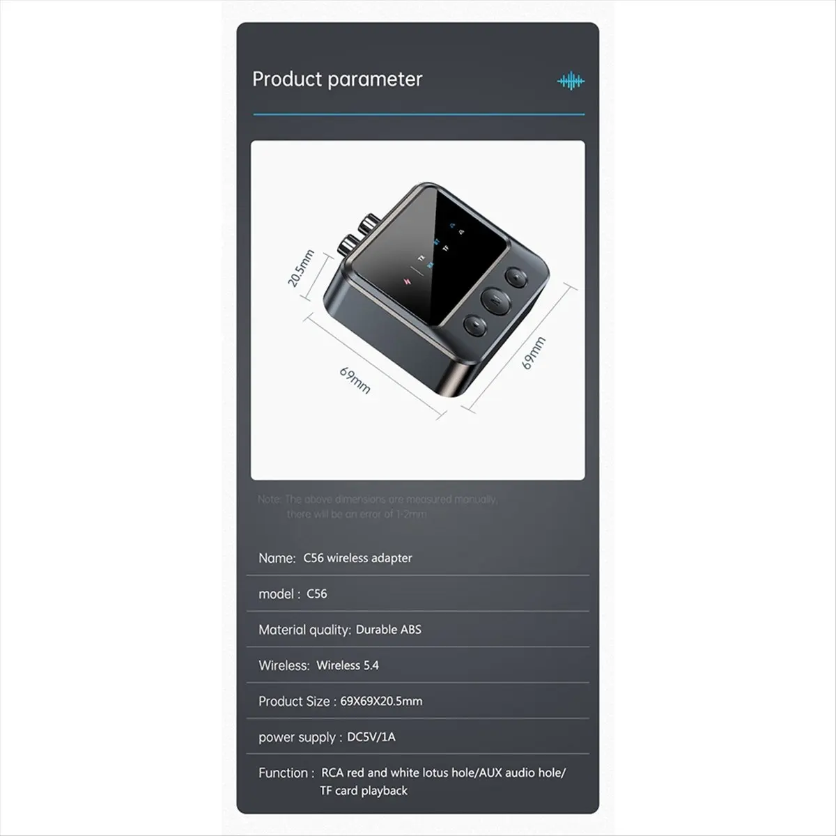 

A23G 5.4 Bluetooth Audio Transmitter and Receiver 2-in-1 Adapter Dual Transmitter and Dual Receiver One-to-Two