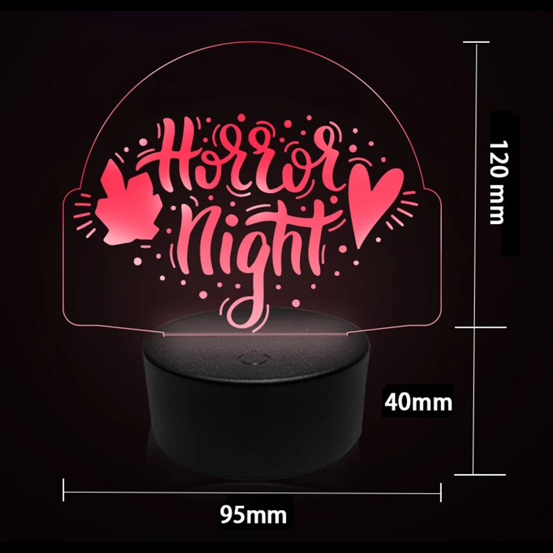 USB LED Nightlight Personalized Customized 3D Line Drawing Lamp Bedroom Night Light Black Base 7Color For Halloween Decoration