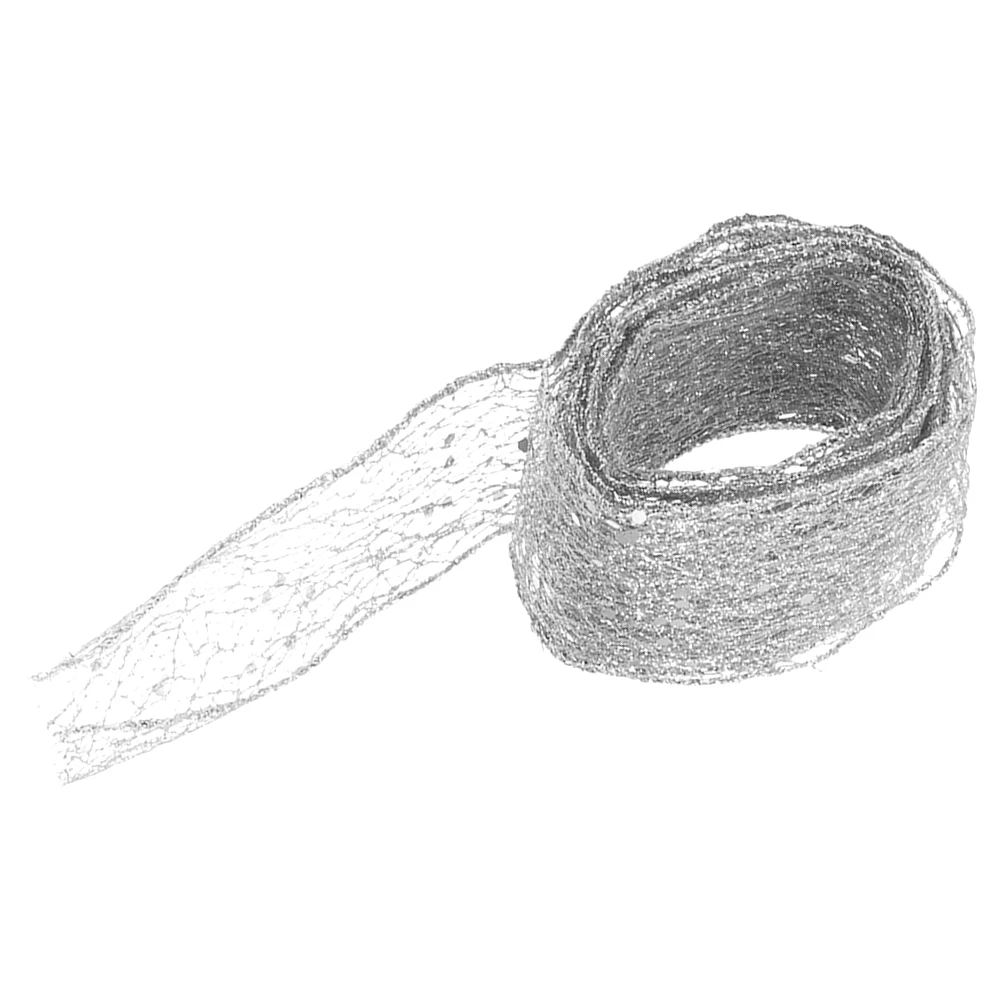 

Christmas Ribbon Gold Mesh Wired Glitter Curling H Bling Wrap Decorative Tree Present Holiday Straps Wreath Sew DIY