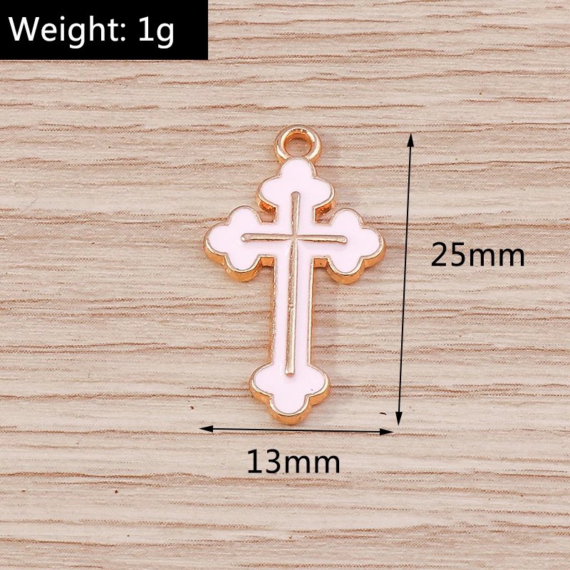 10pcs 13x25mm Punk Enamel Cross Charms for Jewelry Making Pendants Necklaces Earrings DIY Handmade Keychains Crafts Accessories