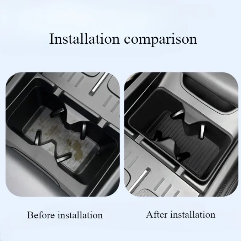 لشركة هيونداي سانتا في 2024 حامل أكواب الماء لوحة شحن لاسلكية التحكم المركزي عدم الانزلاق شاحن حصيرة سيليكون حامل المشروبات