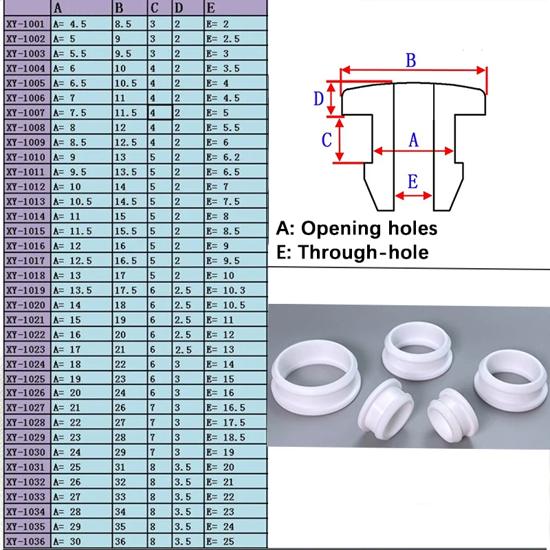 4.5mm~30mm White Hollow Hole Plug Silicone Rubber Snap-on Grommet Blanking End Cap Wire Cable Protect Through Hole Inserts Plug