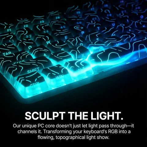 2025 Super Contour Side Glow PBT Keycaps - Original Factory Height, Compatible with 61/68/75/84/87 Keys Mechanical Gaming Keyboa