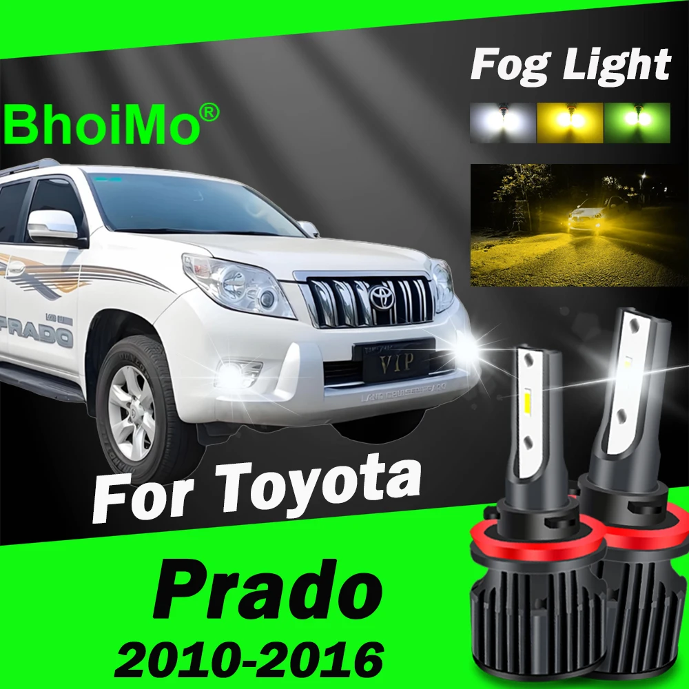 

BhoiMo 2010 - 2016 For Toyota Prado Led Bulb Front Fog Light Lamp 2011 2012 2013 2014 2015
