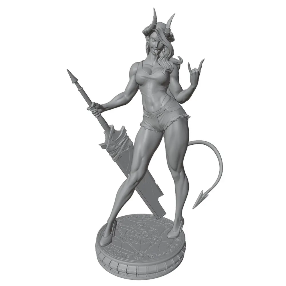 1/24  75mm Sexy Girl Resin Model Kits GK Miniature 3D Printed Gray Model Figurine DIY Doll Model Unassembled And Unpainted