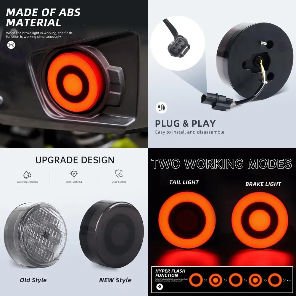 

Smoked Black LED Tail Lights for 2018-2025 Kawasaki Teryx4, Pair of Rear Brake Stop Lamps