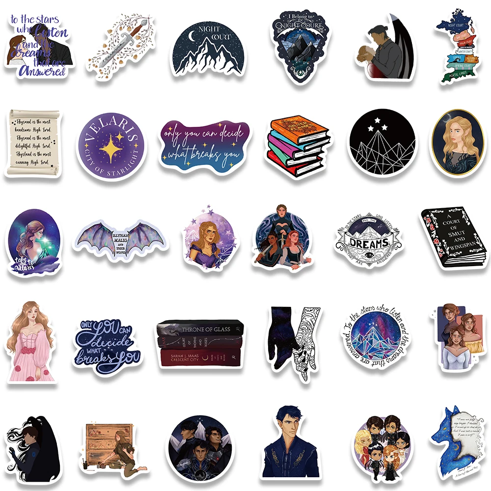 60pcs Classic Novel Cartoon Anime Acotar Stickers Waterproof Graffiti Laptop Luggage Guitar Phone Vinyl Notebook Decals