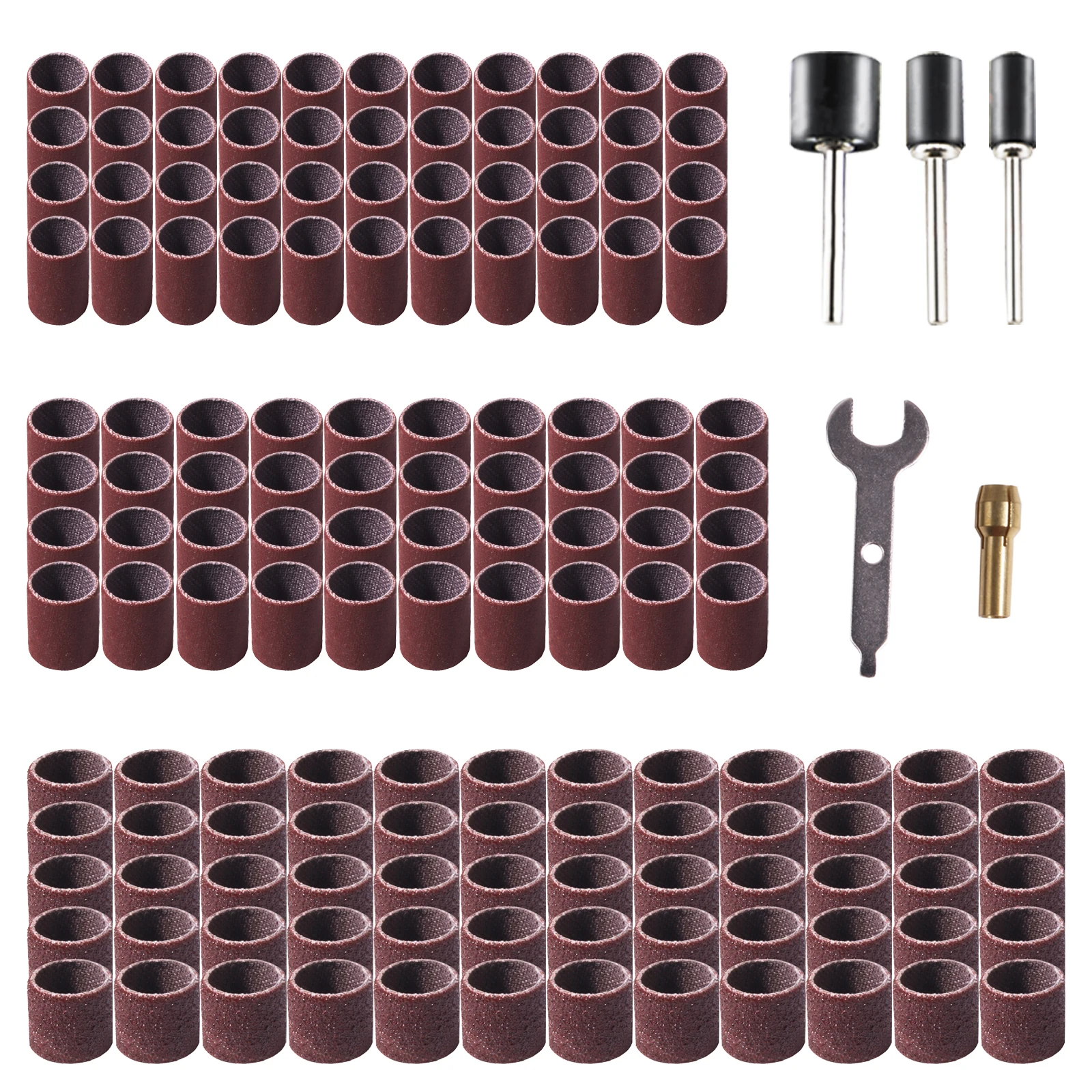 Kit de tambor de lijado para herramienta rotativa Dremel, bandas de lijado, lijadoras, accesorios para taladro, carpintería, 80-600grit