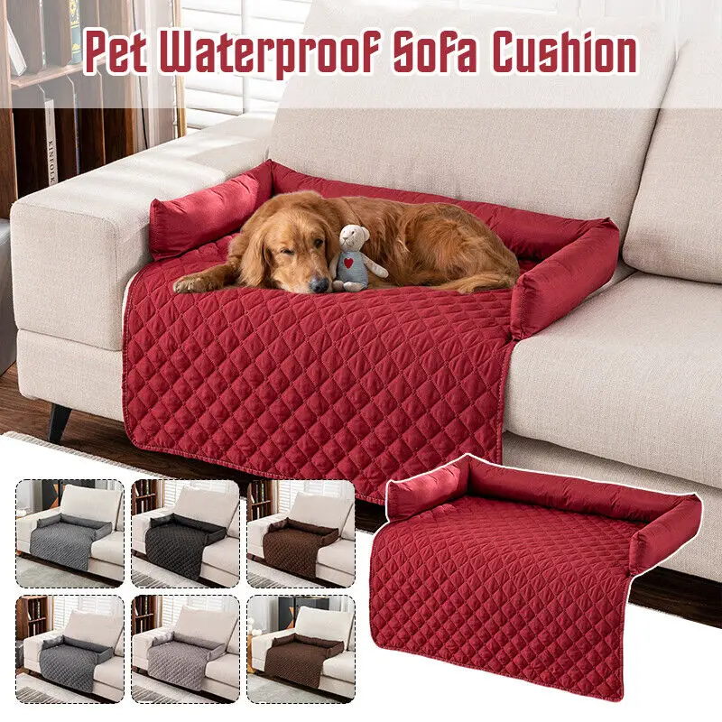 Plaid Waterproof Dog Sofa Couch Cover Bed Pet Blanket Mat for Large Dog Pad with Neck Pillow Cat Calming Nest Pet Supplies