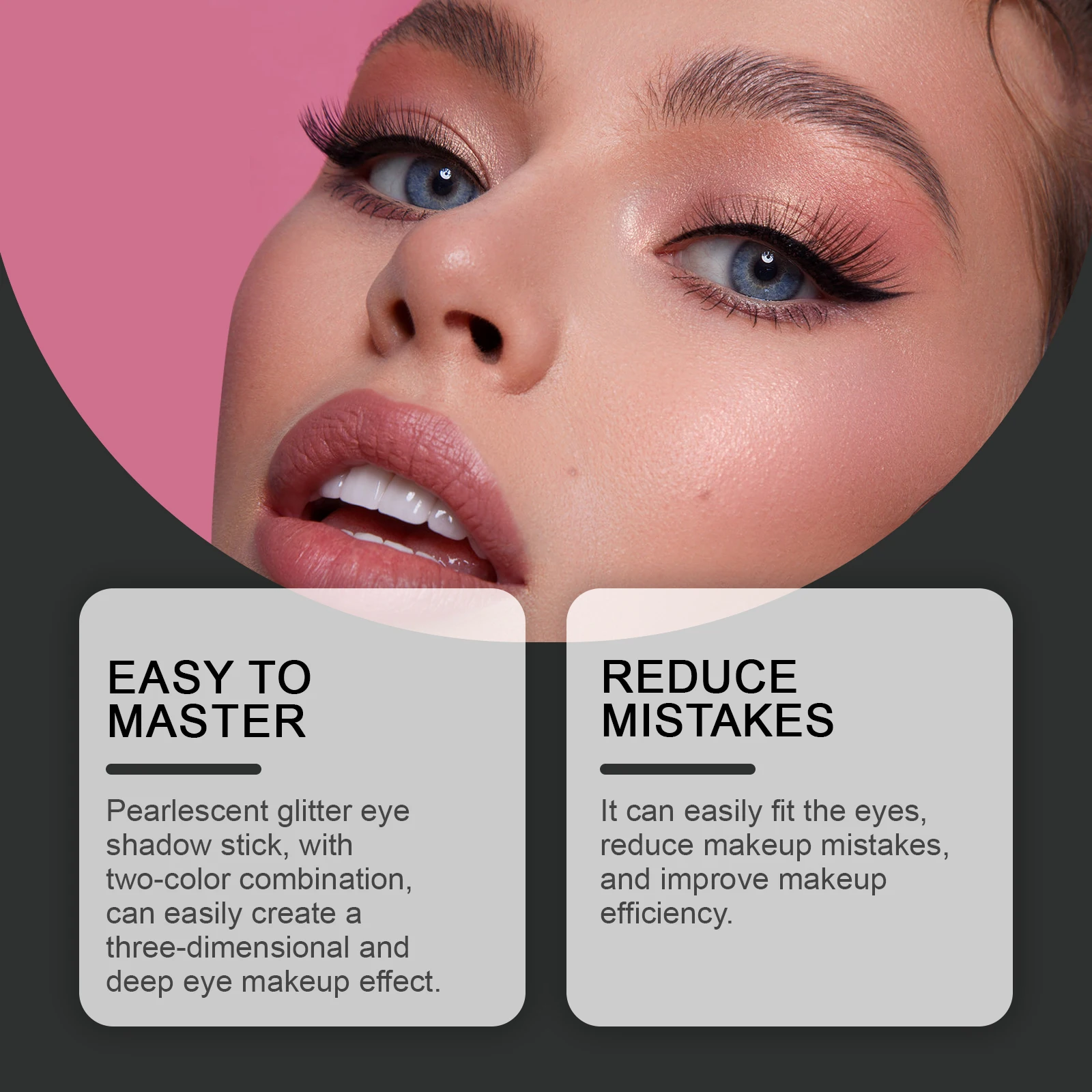 Strumento riutilizzabile per ombretto femminile Modello per trucco rapido per occhi Strumenti portatili per trucco per ombretto da viaggio adatti ai principianti