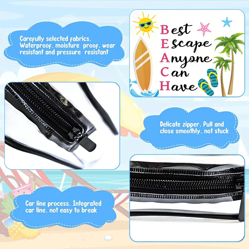HUA HUA Waterproof Transparent Cosmetic Bag Convenient Portable Large Capacity Storage Bag PVC Material Easy To Carry Wash Bag