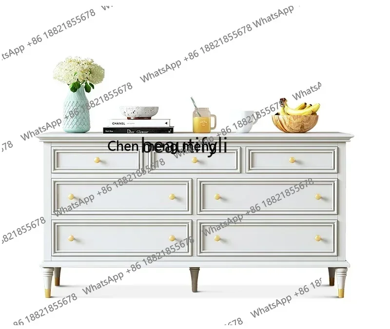 

Американская светлая роскошная спальня-комод, шкаф для хранения из цельного дерева, ящик для хранения в гостиной